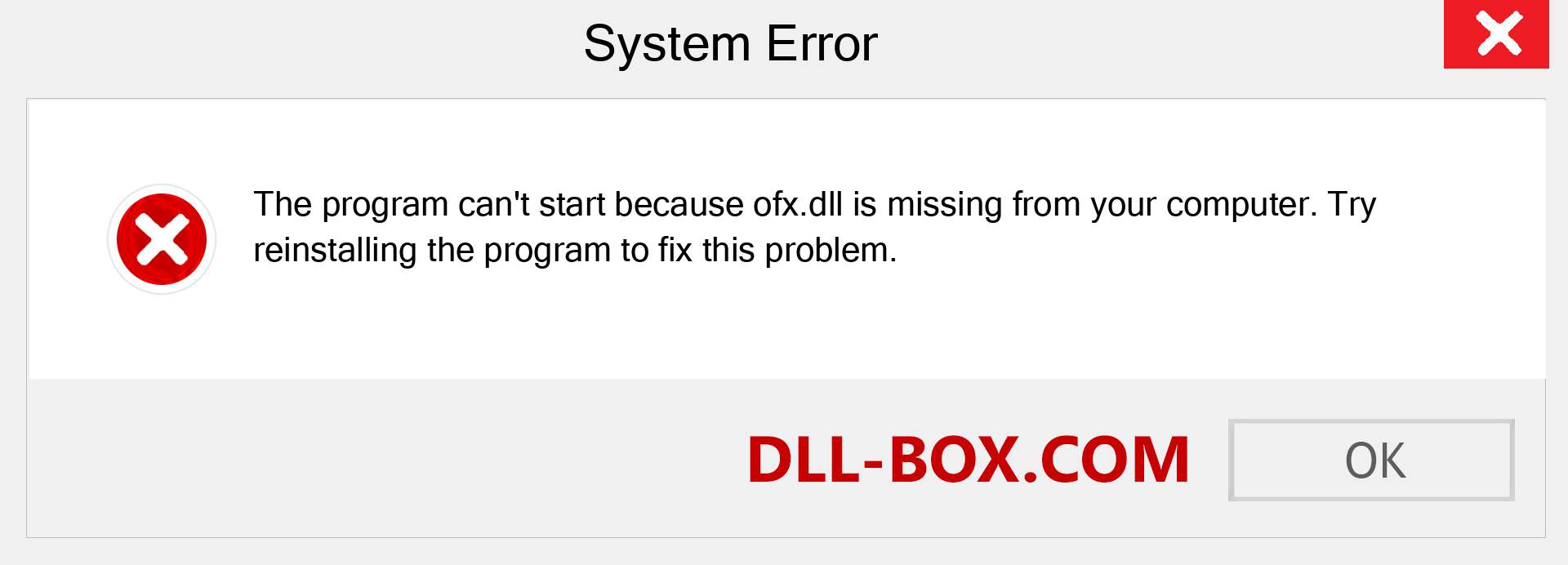  ofx.dll file is missing?. Download for Windows 7, 8, 10 - Fix  ofx dll Missing Error on Windows, photos, images